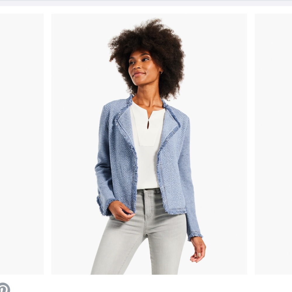 NIC+ZOE Blue Knit Blazer with Relaxed Fit